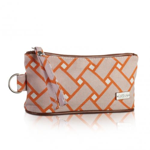 basketweave brush pencil bag in sherbet