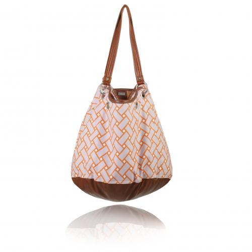 basketweave getaway bag in sherbet