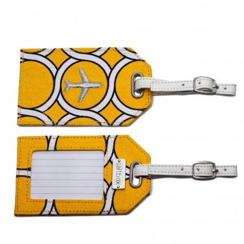 geo luggage tag in banana