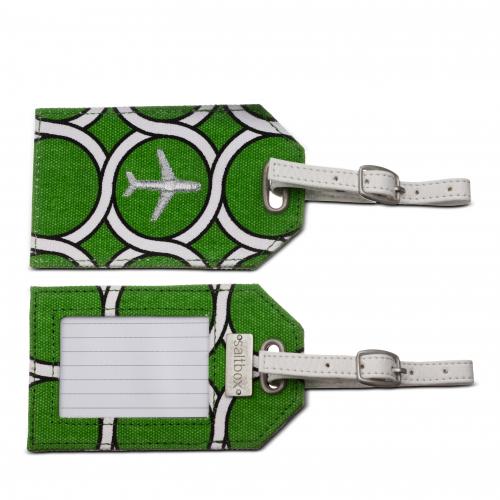 geo luggage tag in kiwi