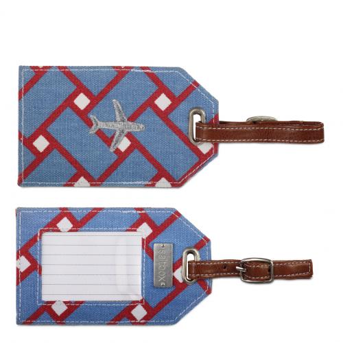 basketweave luggage tag in nantucket