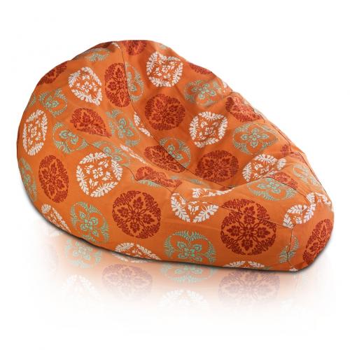 medallion bean bag in redorange