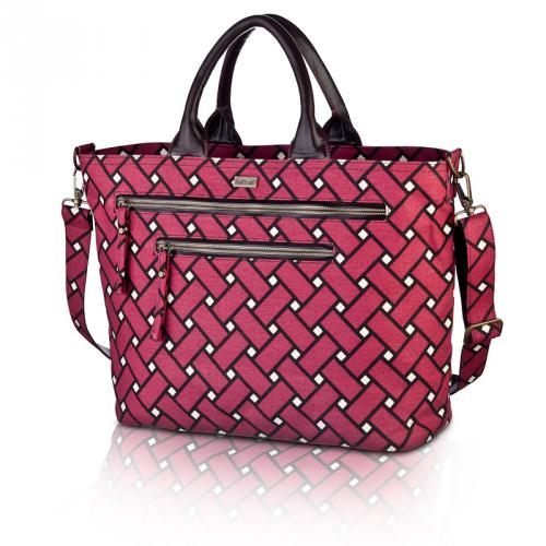 basketweave carryall in berry