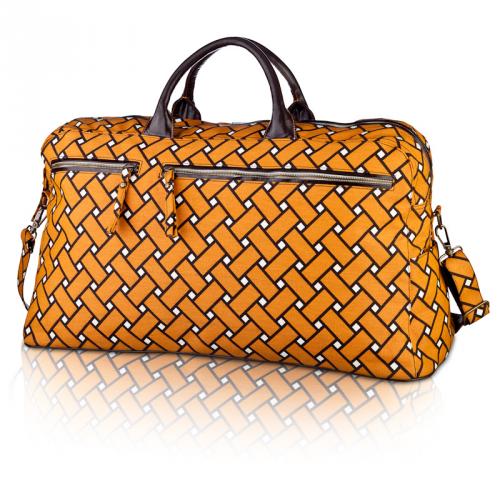 basketweave travel bag in squash