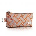 basketweave brush pencil bag in sherbet