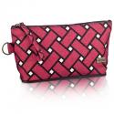 basketweave cosmetic bag in berry