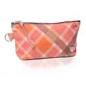 plaid cosmetic bag in magnolia