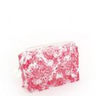 trellis vinyl cosmetic bag in red
