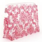 trellis vinyl cosmetic bag in red