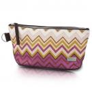 zigzag cosmetic bag in cinnabar