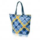 plaid large tote in harbor