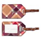 plaid luggage tag in dinah