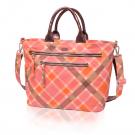plaid carryall in magnolia