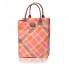 plaid take-out tote in magnolia